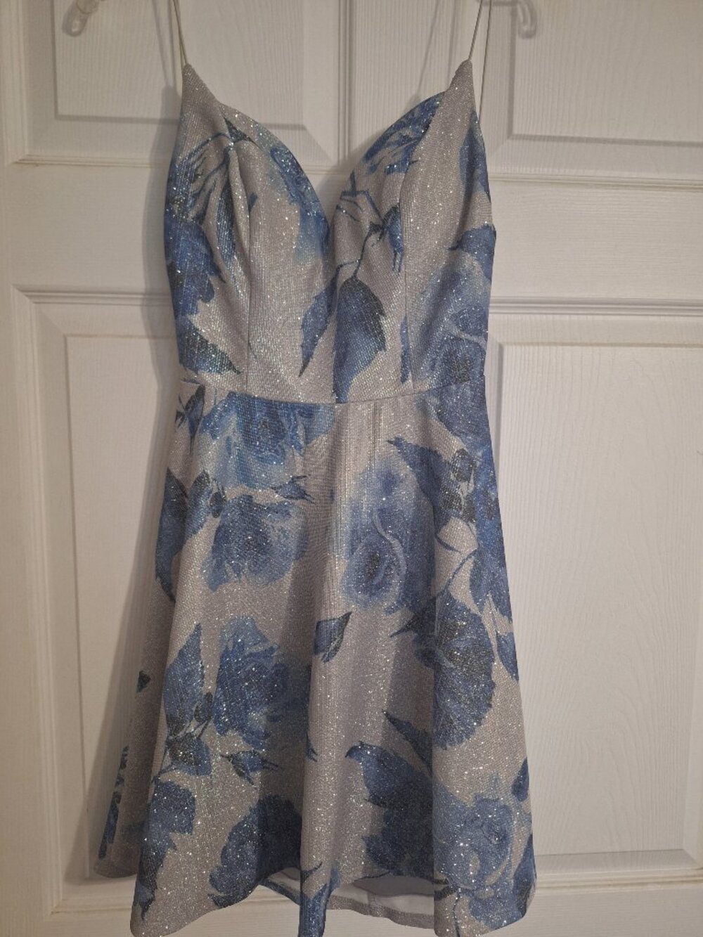 Windsor blue and silver dress